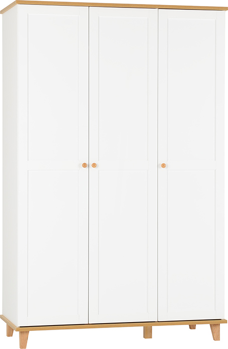 Arcadia 3 Door Wardrobe In White/Ash